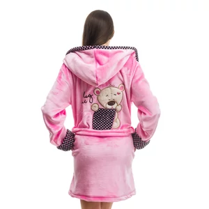 Poppy DK Párnás Mackó Közép Pink Kockás Köntös, XL