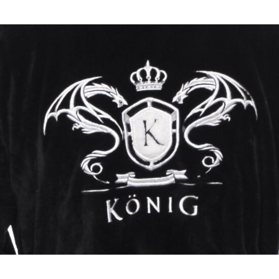 König Underwear DK Férfi Köntös, Fekete-Ekrü