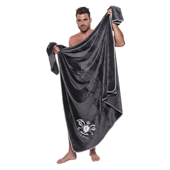 König Underwear Hímzett Takaró, Sötétszürke